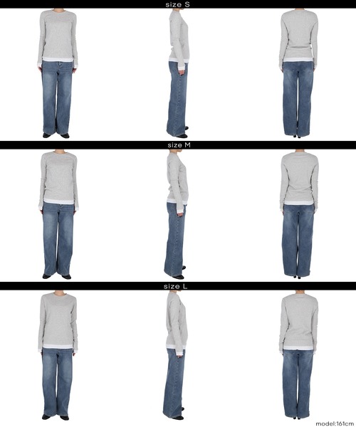 coca(coca)(コカ)の「レイヤード細リブ長袖カットソー(Tシャツ/カットソー・レディース・ネイビー/グレー/ベージュ・S/M/L)」の17枚目の写真
