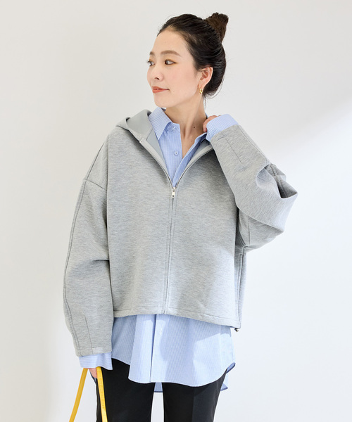 B.C STOCK（ベーセーストック）の「ダンボールドロストフーディ（パーカー・レディース・ライトグレー/チャコールグレー・FREE）」の12枚目の写真