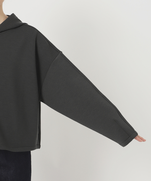 B.C STOCK（ベーセーストック）の「ダンボールドロストフーディ（パーカー・レディース・ライトグレー/チャコールグレー・FREE）」の21枚目の写真