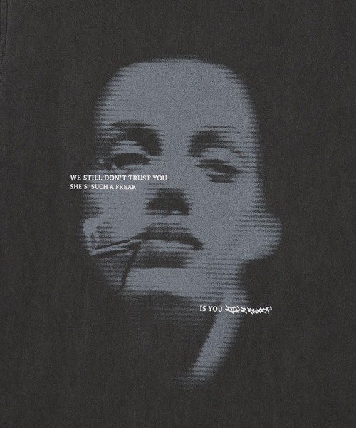 SPINNS（スピンズ）の「ヴィンテージライクピグメントノースリーブTシャツ/ガールプリント（Tシャツ/カットソー・メンズ・ブラック/カーキ・ONESIZE）」の6枚目の写真