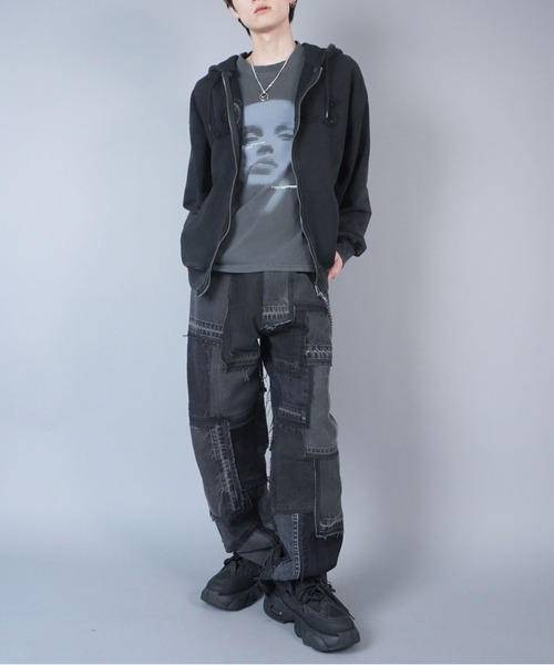 SPINNS（スピンズ）の「ヴィンテージライクピグメントノースリーブTシャツ/ガールプリント（Tシャツ/カットソー・メンズ・ブラック/カーキ・ONESIZE）」の9枚目の写真