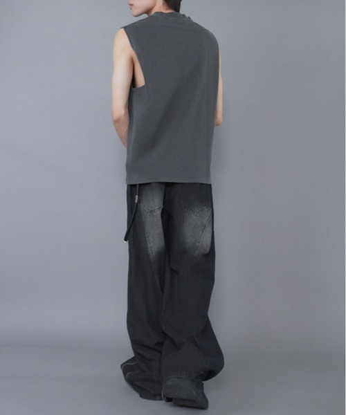 SPINNS（スピンズ）の「ヴィンテージライクピグメントノースリーブTシャツ/ガールプリント（Tシャツ/カットソー・メンズ・ブラック/カーキ・ONESIZE）」の17枚目の写真