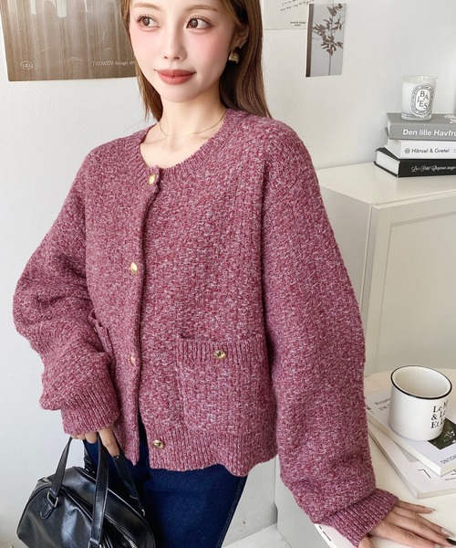 moment+（モーメントプラス）の「Wポケット金ボタンツイードライク