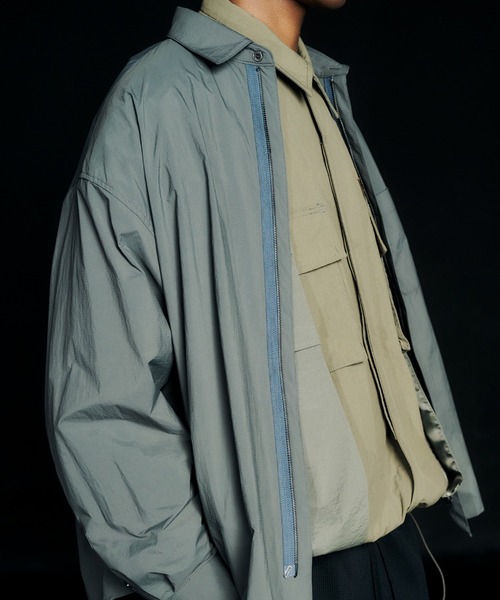 elephant TRIBAL fabrics（エレファントトライバルファブリックス）の「elephant TRIBAL fabrics Modern Military Zip Shirt（シャツ/ブラウス・メンズ・カーキ/グレー・FREE）」の4枚目の写真