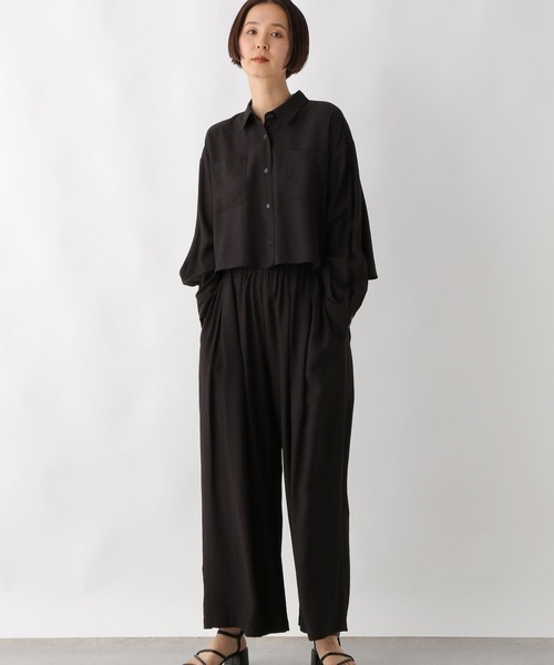 LEPSIM（レプシィム）の「シャツ＊タックワイドパンツ《2点セット》　320858（その他パンツ・レディース・チャコールグレー/ブラック・FREE）」の6枚目の写真