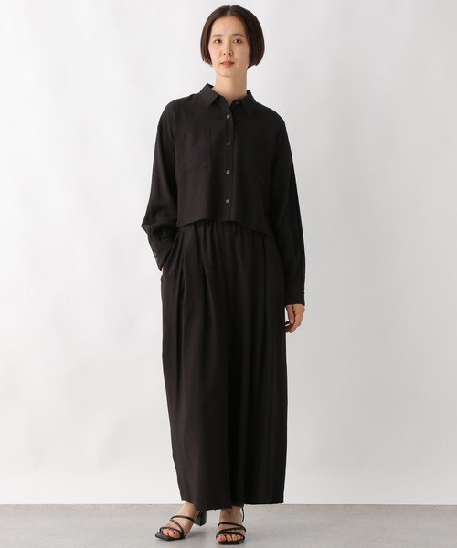 LEPSIM（レプシィム）の「シャツ＊タックワイドパンツ《2点セット》　320858（その他パンツ・レディース・チャコールグレー/ブラック・FREE）」の7枚目の写真