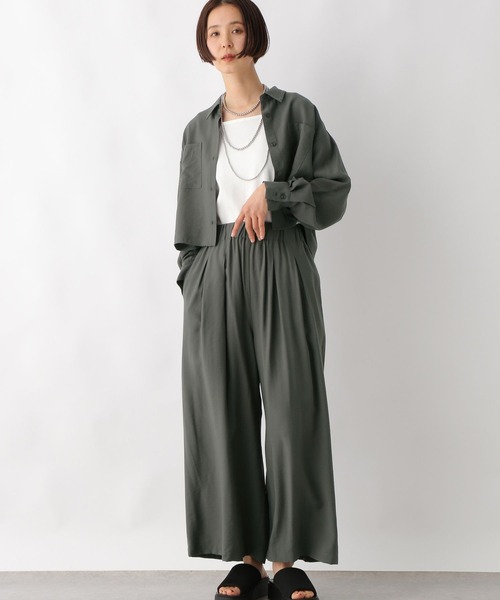 LEPSIM（レプシィム）の「シャツ＊タックワイドパンツ《2点セット》　320858（その他パンツ・レディース・チャコールグレー/ブラック・FREE）」の12枚目の写真