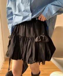シアーリボンバルーンスカート
