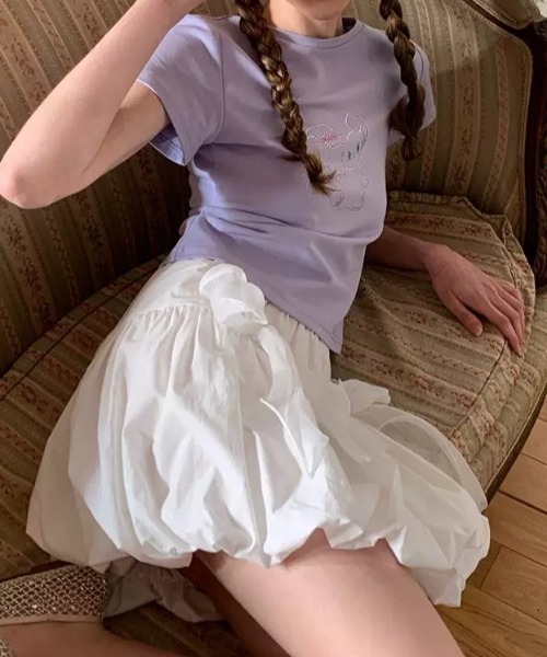 ampm（エーエムピーエム）の「シアーリボンバルーンスカート（スカート・レディース・ブラック/ホワイト・FREE）」の11枚目の写真