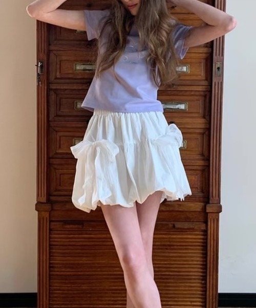 ampm（エーエムピーエム）の「シアーリボンバルーンスカート（スカート・レディース・ブラック/ホワイト・FREE）」の15枚目の写真