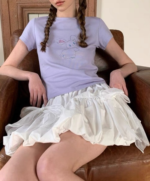 ampm（エーエムピーエム）の「シアーリボンバルーンスカート（スカート・レディース・ブラック/ホワイト・FREE）」の17枚目の写真