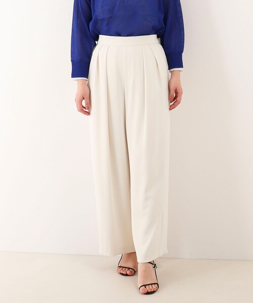 MICO COULIER（ミコクリエ）の「タックワイドパンツ（その他パンツ・レディース・ネイビー/オフホワイト・36/38）」の2枚目の写真