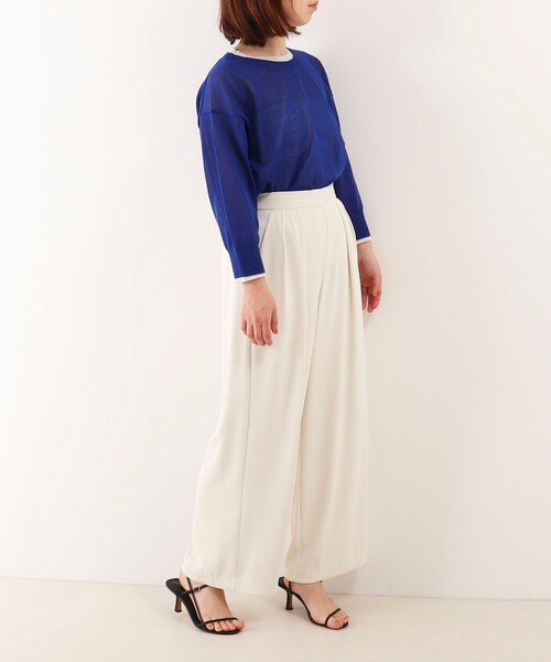 MICO COULIER（ミコクリエ）の「タックワイドパンツ（その他パンツ・レディース・ネイビー/オフホワイト・36/38）」の11枚目の写真
