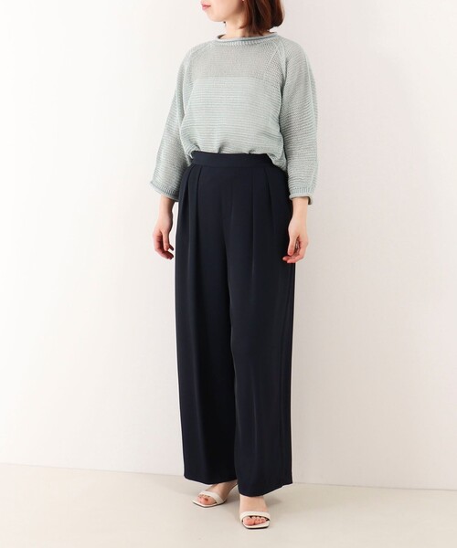 MICO COULIER（ミコクリエ）の「タックワイドパンツ（その他パンツ・レディース・ネイビー/オフホワイト・36/38）」の6枚目の写真