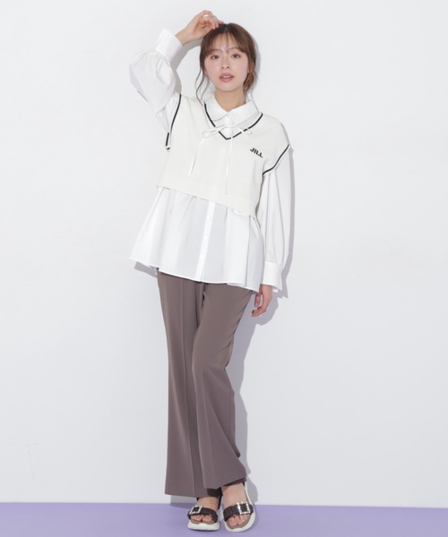 JILL by JILLSTUART - JILL by JILLSTUART ブラウス　長袖　ベスト付き　ワンピース JILL by JILL STUART（ジルバイジルスチュアート）の「ニット
