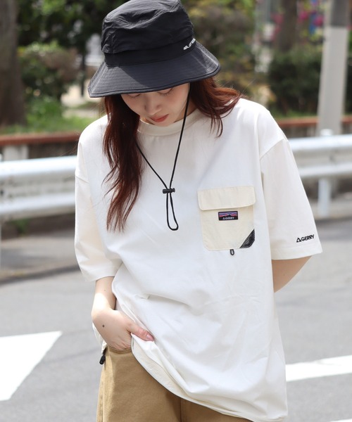 GERRY（ジェリー）の「【GERRY/ジェリー】冷感天竺 ナイロンポケット付半袖Tシャツ（Tシャツ/カットソー・メンズ・チャコールグレー/カーキ/アイボリー/ライトグレー/ブラック・LL/M/L）」の2枚目の写真