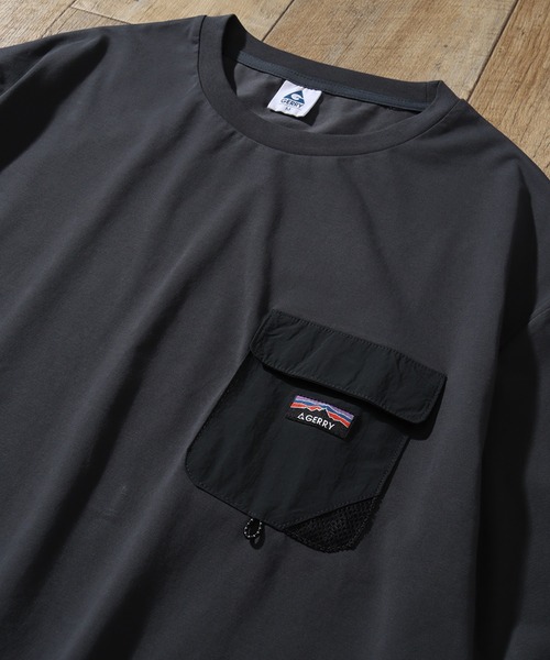 GERRY（ジェリー）の「【GERRY/ジェリー】冷感天竺 ナイロンポケット付半袖Tシャツ（Tシャツ/カットソー・メンズ・チャコールグレー/カーキ/アイボリー/ライトグレー/ブラック・LL/M/L）」の7枚目の写真