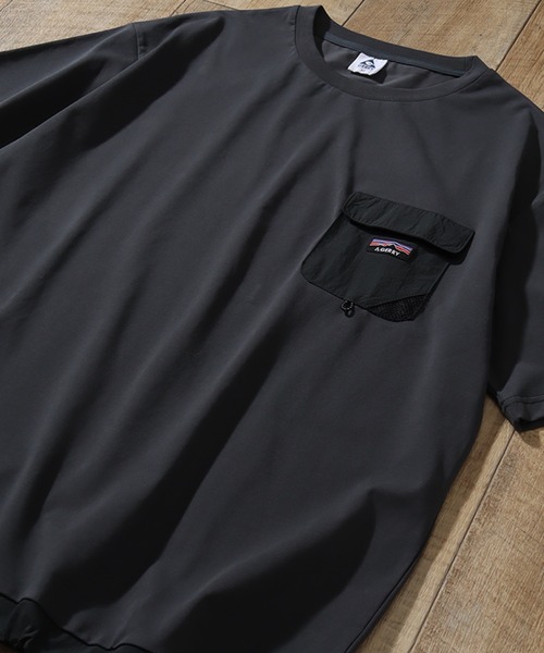 GERRY（ジェリー）の「【GERRY/ジェリー】冷感天竺 ナイロンポケット付半袖Tシャツ（Tシャツ/カットソー・メンズ・チャコールグレー/カーキ/アイボリー/ライトグレー/ブラック・LL/M/L）」の15枚目の写真