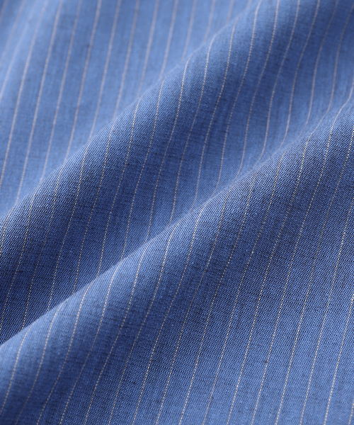 MATSUFUJI（マツフジ）の「MATSUFUJI / マツフジ PINSTRIPE UTILITY SHIRT M251-0301（シャツ/ブラウス・メンズ・ブルー・3）」の4枚目の写真
