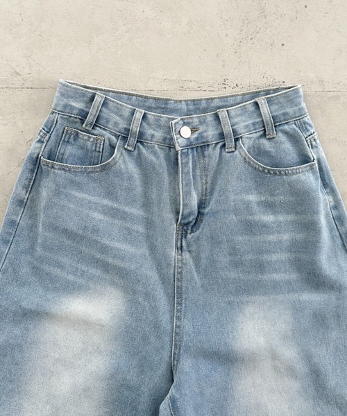 Bamm(バム)の「デニムハーフワイドパンツ(デニムパンツ・レディース・ブラック/ライトブルー・M/L)」の20枚目の写真