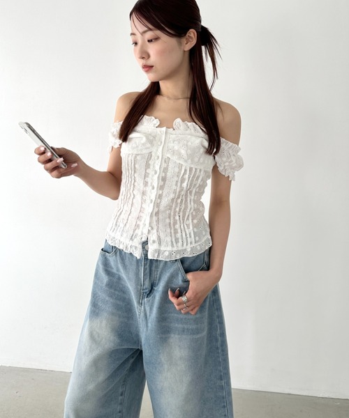 Bamm(バム)の「デニムハーフワイドパンツ(デニムパンツ・レディース・ブラック/ライトブルー・M/L)」の11枚目の写真