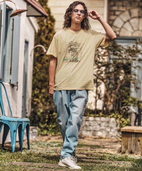 CAMBIO(カンビオ)の「mt9730- ピグメントTシャツ_Jesus(Tシャツ/カットソー・メンズ・アイボリー/ブラック系その他/イエロー系その他・S/M/L/XL)」の8枚目の写真