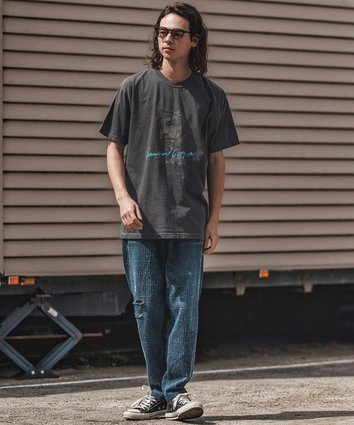 CAMBIO(カンビオ)の「mt9730- ピグメントTシャツ_Jesus(Tシャツ/カットソー・メンズ・アイボリー/ブラック系その他/イエロー系その他・S/M/L/XL)」の12枚目の写真