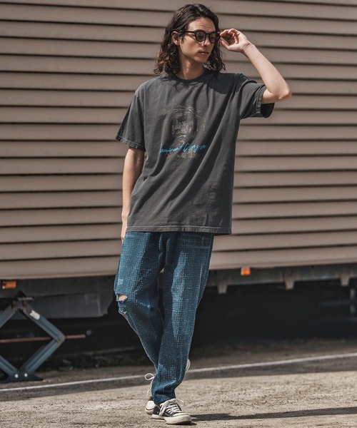 CAMBIO(カンビオ)の「mt9730- ピグメントTシャツ_Jesus(Tシャツ/カットソー・メンズ・アイボリー/ブラック系その他/イエロー系その他・S/M/L/XL)」の14枚目の写真