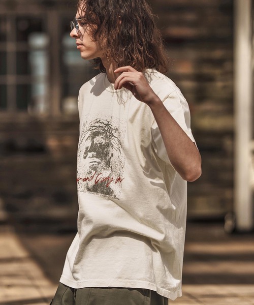 CAMBIO(カンビオ)の「mt9730- ピグメントTシャツ_Jesus(Tシャツ/カットソー・メンズ・アイボリー/ブラック系その他/イエロー系その他・S/M/L/XL)」の17枚目の写真