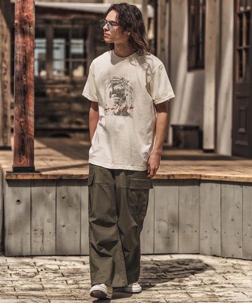 CAMBIO(カンビオ)の「mt9730- ピグメントTシャツ_Jesus(Tシャツ/カットソー・メンズ・アイボリー/ブラック系その他/イエロー系その他・S/M/L/XL)」の18枚目の写真