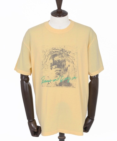 CAMBIO(カンビオ)の「mt9730- ピグメントTシャツ_Jesus(Tシャツ/カットソー・メンズ・アイボリー/ブラック系その他/イエロー系その他・S/M/L/XL)」の21枚目の写真