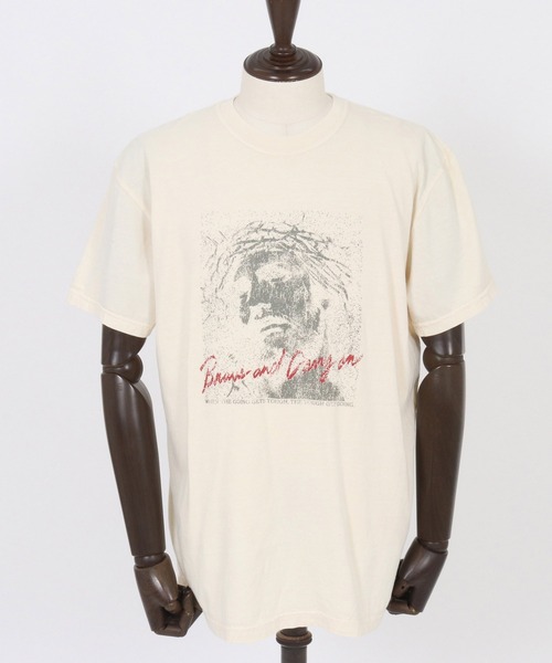CAMBIO(カンビオ)の「mt9730- ピグメントTシャツ_Jesus(Tシャツ/カットソー・メンズ・アイボリー/ブラック系その他/イエロー系その他・S/M/L/XL)」の22枚目の写真