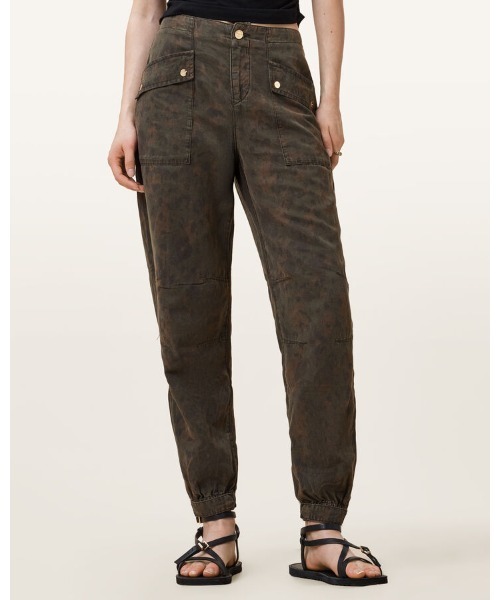 セール】VAL HIGH-RISE CARGO LINEN BLEND TROUSERS | VAL ハイライズ
