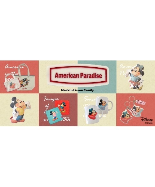 Disney 】 American Paradise ミッキーミニー ポーズ ミニタオル