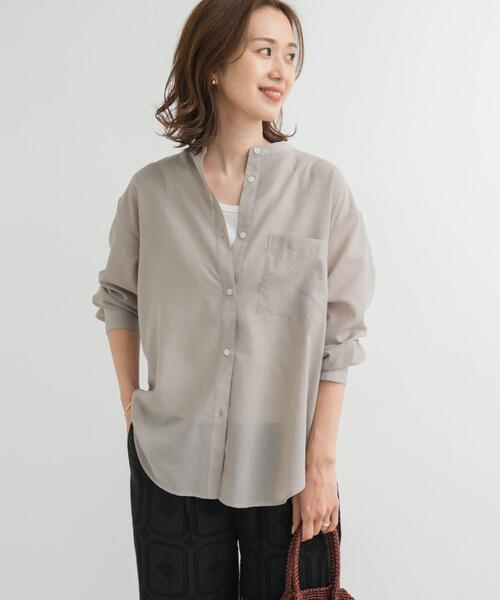 URBAN RESEARCH DOORS(アーバンリサーチドアーズ)の「『再入荷』『UR TECH』バンドカラーシャツ(シャツ/ブラウス・レディース・ベージュ/ネイビー/オフホワイト・MEDIUM)」の14枚目の写真