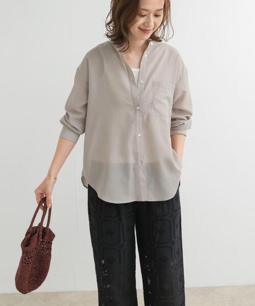 URBAN RESEARCH DOORS(アーバンリサーチドアーズ)の「『再入荷』『UR TECH』バンドカラーシャツ(シャツ/ブラウス・レディース・ベージュ/ネイビー/オフホワイト・MEDIUM)」の15枚目の写真