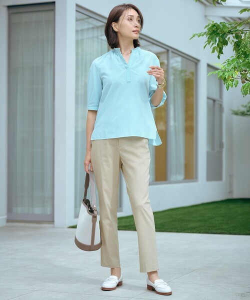 J.PRESS Ladies(J.プレス レディス)の「【洗える】セルロースリネンストレッチ テーパード パンツ(その他パンツ・レディース・ライトグレー系/オレンジ系/ベージュ系/グレー系・XXS/XS/S)」の5枚目の写真