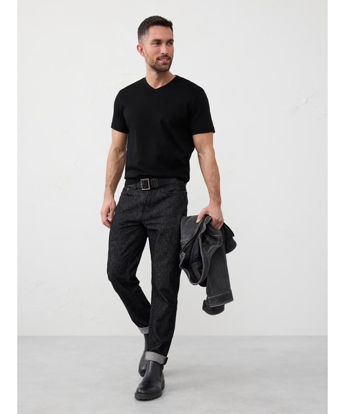 BANANA REPUBLIC FACTORY STORE(バナナリパブリック ファクトリーストア)の「BANANA REPUBLIC FACTORY STORE Luxe Touch VネックTシャツ(Tシャツ/カットソー・メンズ・ブラック/ホワイト・M/L/XL/S)」の3枚目の写真