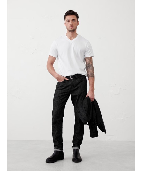 BANANA REPUBLIC FACTORY STORE(バナナリパブリック ファクトリーストア)の「BANANA REPUBLIC FACTORY STORE Luxe Touch VネックTシャツ(Tシャツ/カットソー・メンズ・ブラック/ホワイト・M/L/XL/S)」の9枚目の写真
