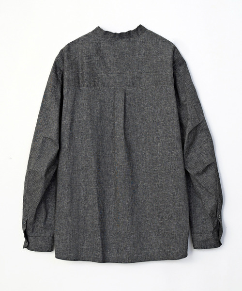 VICTIM（ヴィクティム）の「VICTIM ヴィクティム / LINEN BIG SHIRT セットアップリネンビッグシルエットノーカラーシャツ / VTM-25-S-004（シャツ/ブラウス・メンズ・グレー/ブラック/ブラウン・1/2）」の5枚目の写真
