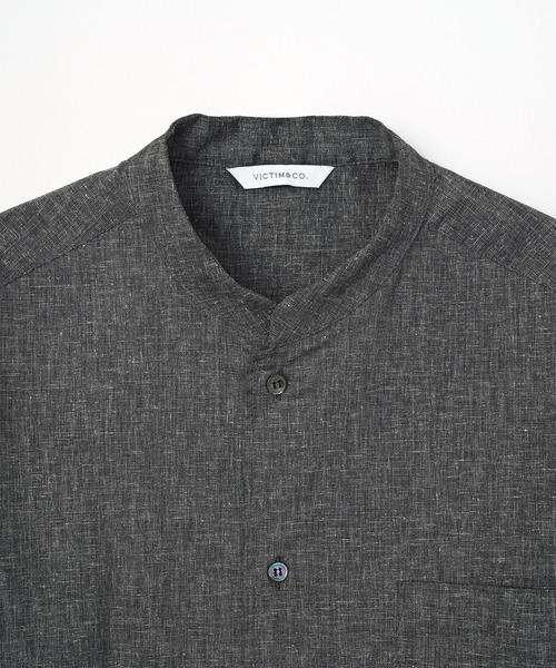 VICTIM（ヴィクティム）の「VICTIM ヴィクティム / LINEN BIG SHIRT セットアップリネンビッグシルエットノーカラーシャツ / VTM-25-S-004（シャツ/ブラウス・メンズ・グレー/ブラック/ブラウン・1/2）」の6枚目の写真