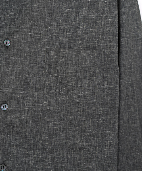 VICTIM（ヴィクティム）の「VICTIM ヴィクティム / LINEN BIG SHIRT セットアップリネンビッグシルエットノーカラーシャツ / VTM-25-S-004（シャツ/ブラウス・メンズ・グレー/ブラック/ブラウン・1/2）」の7枚目の写真