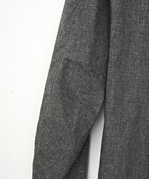 VICTIM（ヴィクティム）の「VICTIM ヴィクティム / LINEN BIG SHIRT セットアップリネンビッグシルエットノーカラーシャツ / VTM-25-S-004（シャツ/ブラウス・メンズ・グレー/ブラック/ブラウン・1/2）」の9枚目の写真