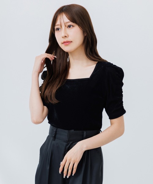 シーニュパフスリーブ トップス24時迄限定SALE puff sleeve square tops（パフスリーブスクエアトップス）（T