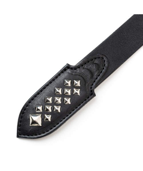 CALEE(キャリー)の「STUDS LEATHER NARROW BELT <TYPE B>(ベルト・メンズ・ブラック・MEDIUM/LARGE)」の4枚目の写真