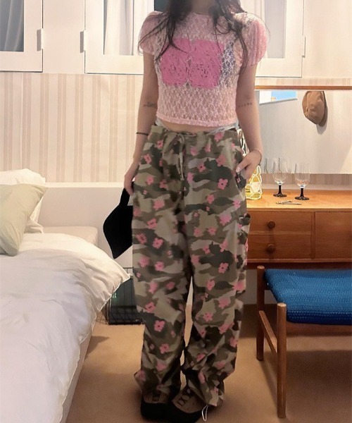 UP START(アップスタート)の「【LAMPOON】レースナンバリングTシャツ(Tシャツ/カットソー・レディース・ホワイト/ピンク/グレー/ブラック・FREE)」の4枚目の写真