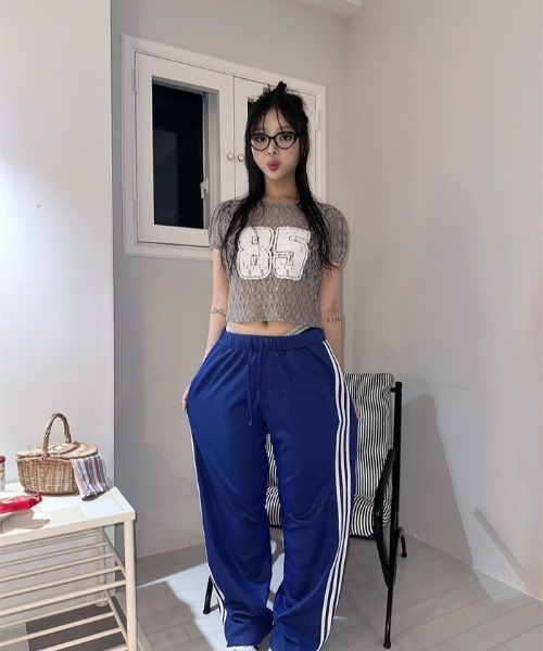 UP START(アップスタート)の「【LAMPOON】レースナンバリングTシャツ(Tシャツ/カットソー・レディース・ホワイト/ピンク/グレー/ブラック・FREE)」の11枚目の写真