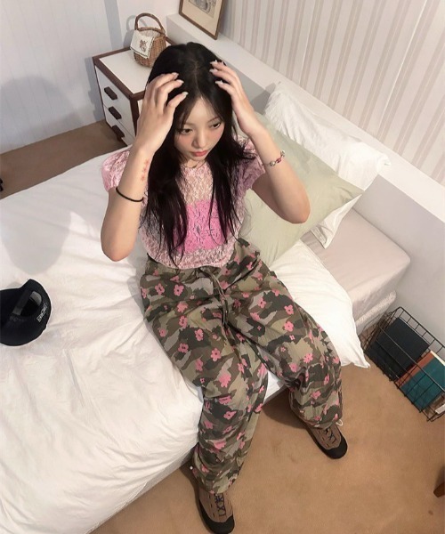 UP START(アップスタート)の「【LAMPOON】レースナンバリングTシャツ(Tシャツ/カットソー・レディース・ホワイト/ピンク/グレー/ブラック・FREE)」の8枚目の写真