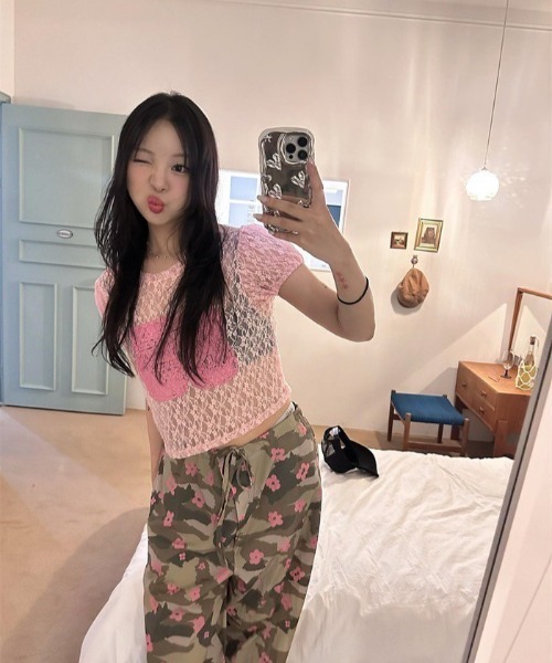 UP START(アップスタート)の「【LAMPOON】レースナンバリングTシャツ(Tシャツ/カットソー・レディース・ホワイト/ピンク/グレー/ブラック・FREE)」の7枚目の写真