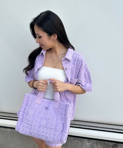 ROXY（ロキシー）の「SUNBATHING BAG/ロキシーパイル地トートバッグ（トートバッグ・レディース・パープル/ネイビー/オレンジ・FREE）」の3枚目の写真
